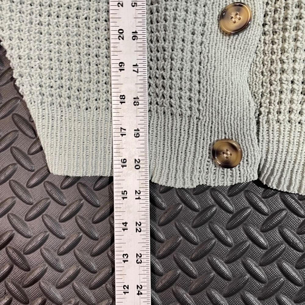 Moon & Madison Light Sage Green Button‎ Up Knitted Cardigan Sweater Women Size S - Picture 5 of 8